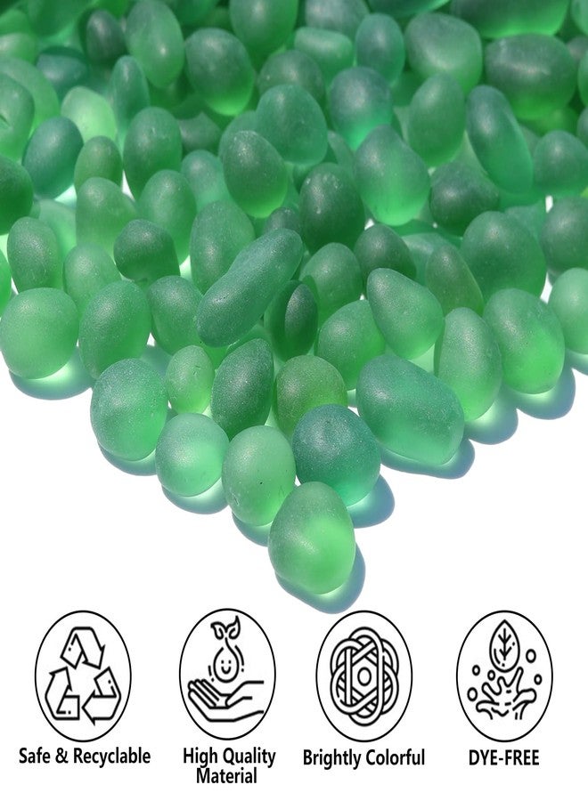 QYGL Sea Glass Stones - 2.9LB/46.4oz Green Frosted Glass Pebbles Gemstones - Perfect for Aquarium Rocks, Fish Tank Gravel, Vase Fillers, Seaglass DIY Crafts, and Home Decor - Image 2